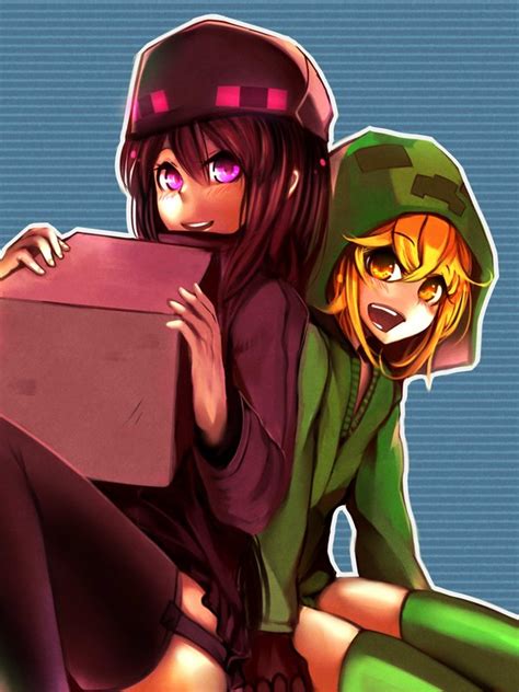 Image Enderman Girl And Creeper Girl Minecraft Minecraft 33546540 600