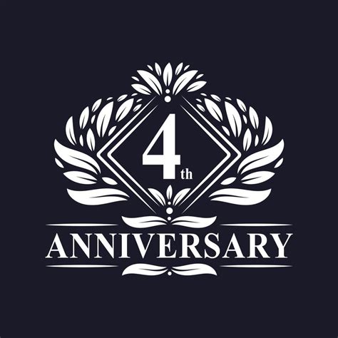 4 Years Anniversary Logo Luxury Floral 4th Anniversary Logo 10078076