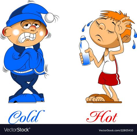 Hot And Cold Temperatures Royalty Free Vector Image Opposites Preschool