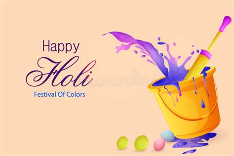 Happy Holi Festival Of Colors Background For Holiday Of India Stock