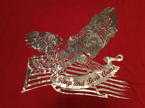 American Flag And Bald Eagle Metal Wall Art Right To Bear Etsy