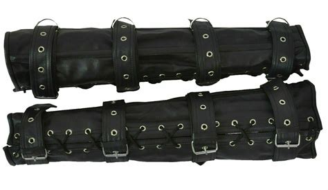 Heavy Duty Genuine Leather Steel Boned Bondage Arm And Leg Binders Restr