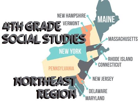 Fourth Grade Social Studies Northeast Region States And Capitals