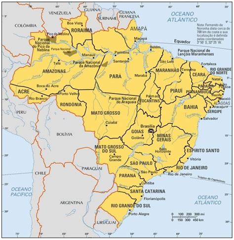 Mapa Do Brasil Capitais Mapa Do Brasil E Estados Pinterest