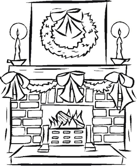 Fireplace Christmas Coloring Page Free Christmas Coloring Pages