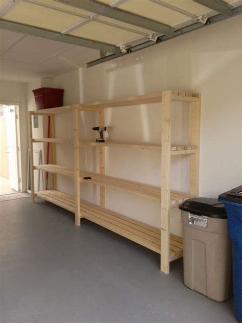 You can build your own garage shelves from scrap 2 x 4s and plywood, ones that will hold all of your tool cases, hardware, batteries, and more. Ana White | Garage shelving unit - DIY Projects