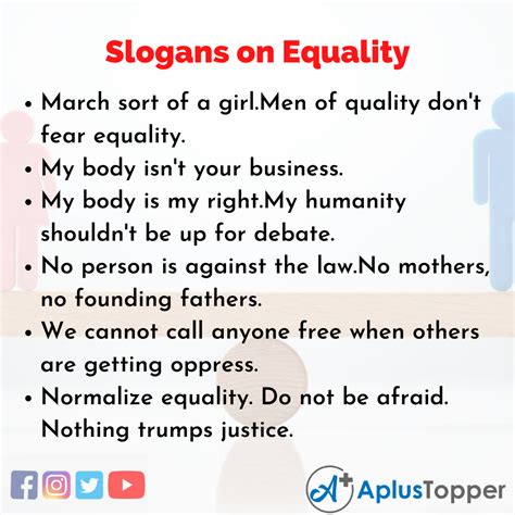 Slogans On Equality Unique And Catchy Slogans On Equality In English
