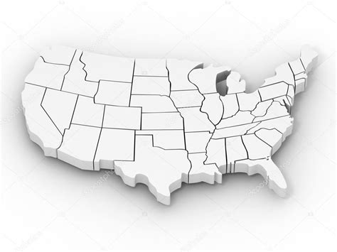 Usa Map Outline 3d