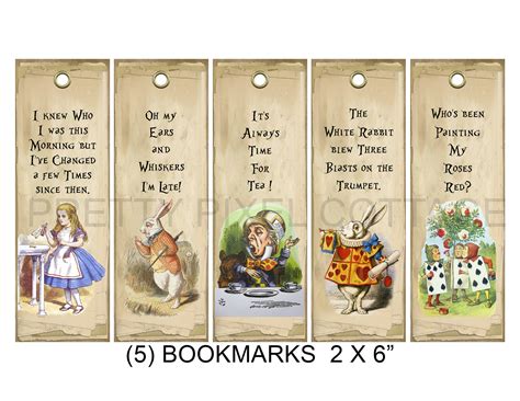alice in wonderland bookmarks alice quotes wonderland etsy
