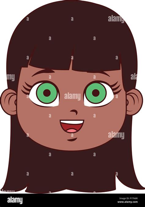 Beautiful Girl Face Cartoon Stock Vector Image And Art Alamy