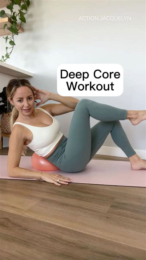 Deep Core Workout With Ball Action Jacquelyn Core Workout Pilates Prenatal Workout In