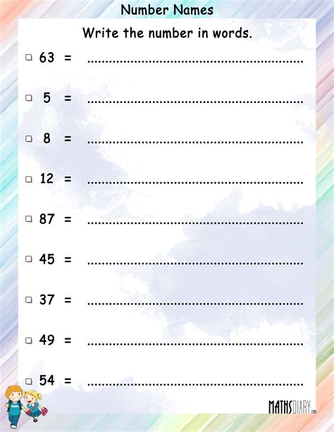 Numbers In Words Worksheet Grade 3