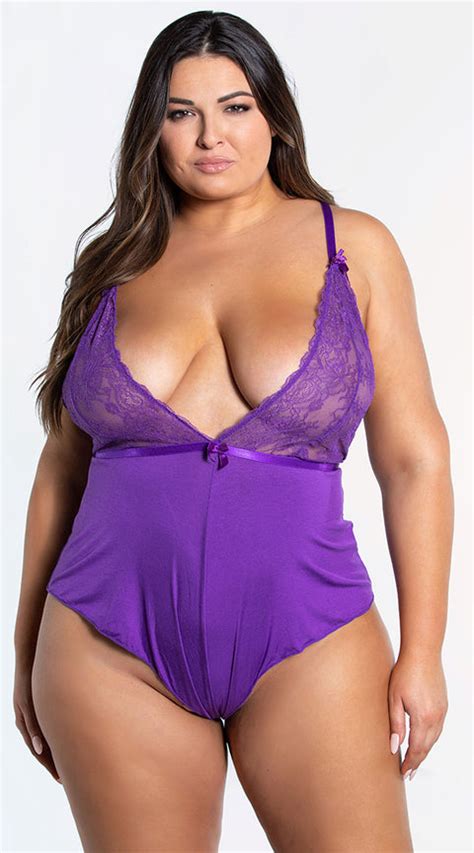 Plus Size Bed Of Roses Lingerie Romper Sexy Lounge Teddy