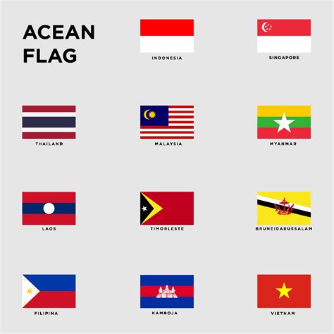 Southeast Asian Countries Flags