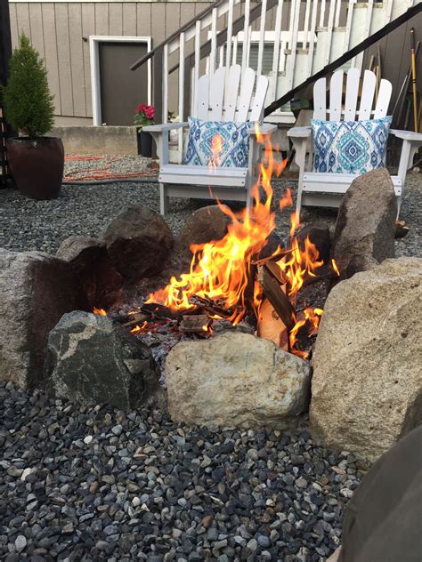 Our Diy Rock Fire Pit If You Have Big Rocks Make This It Turns Out