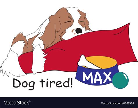 Dog Tired Royalty Free Vector Image Vectorstock