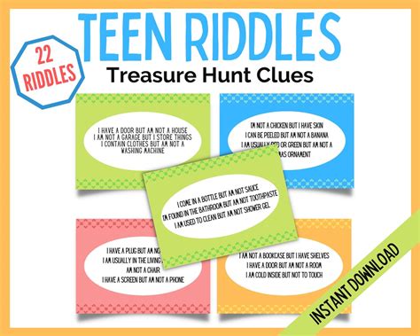 Teen Riddles Teen Treasure Hunt Teen Scavenger Hunt Indoor Etsy