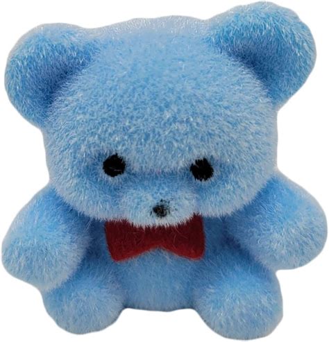 1 Miniature Flocked Teddy Bears Pack Of 12 Blue Arts