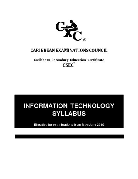 Pdf C Caribbean Examinations Council Caribbean Secondary Education