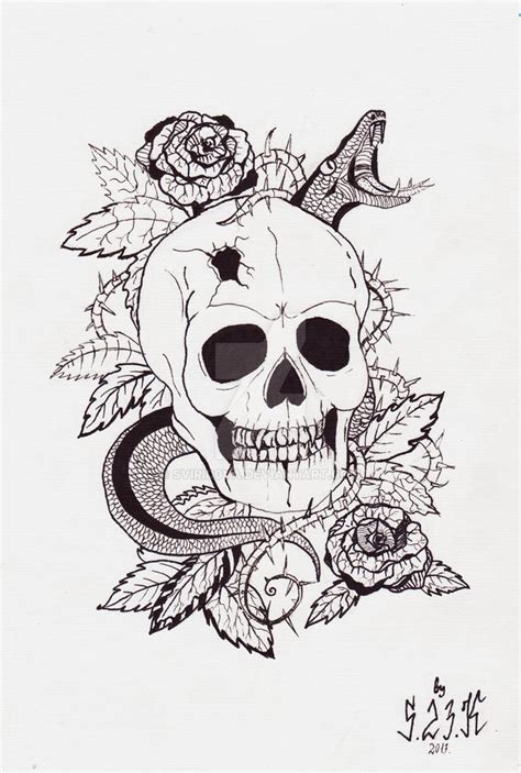 Skull And Snake Tattoo Sketch By Svirid0va On Deviantart