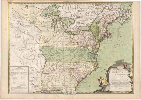 Lovely 1784 Map Of The United States By Brion De La Tour Rare