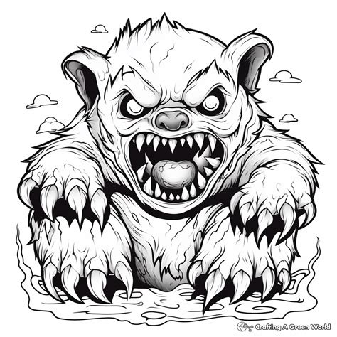 Scary Bear Coloring Pages - Free & Printable!