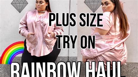 plus size rainbow try on haul♡♡ gabriellaglamour youtube