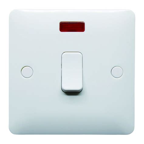 1 Gang 20a Dp Switch White With Neon Indicator