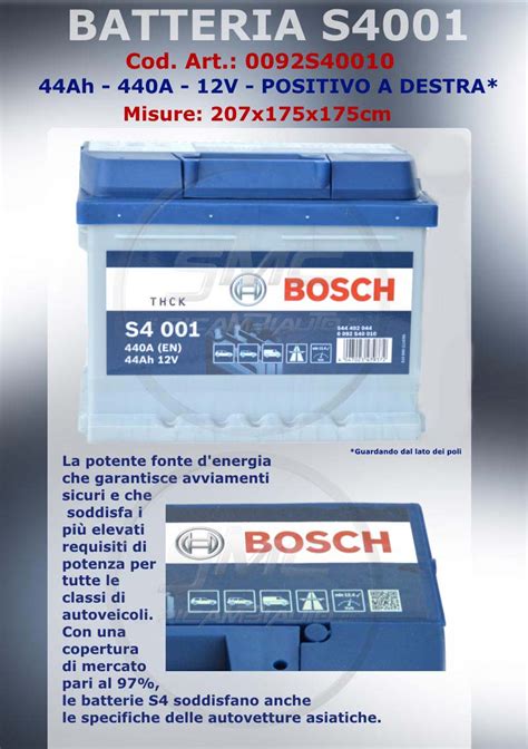 Batteria Avviamento Bosch 0092s40010 44ah 440a Ricambi Auto Smc