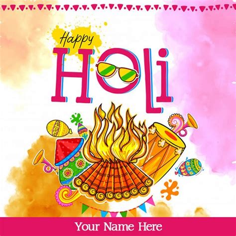 Happy Holi 2020 Festival Card With Name Edit