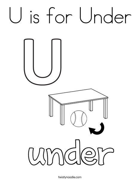 Enjoy these free printable alphabet materials for the letter u : U is for Under Coloring Page | Coloring pages, Mini books ...