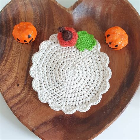 Crochet Coaster Pumpkinpattern Pictorial Etsy