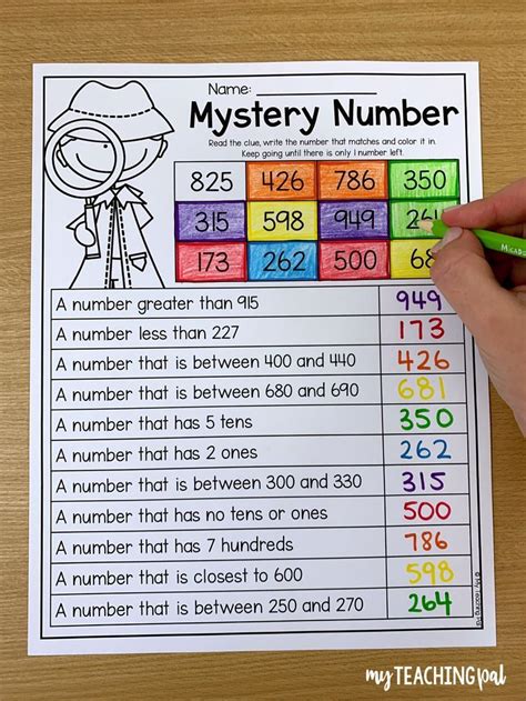 Mystery Number Worksheets 4th Grade Place Value