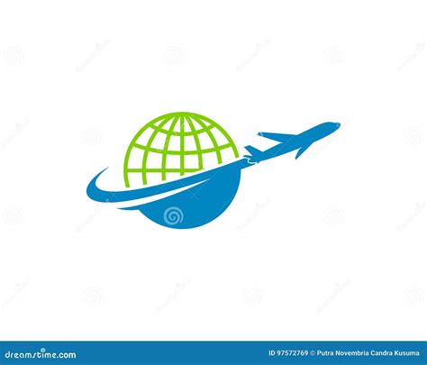 Global International Travel Icon Logo Design Element Stock Vector