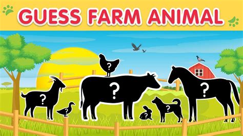 Guess The Farm Animal Quiz 20 Farm Animals Names And Sounds Youtube