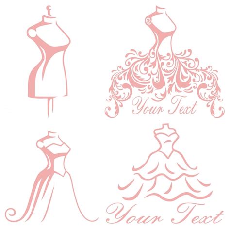 Premium Vector Bridal Wedding Boutique Gown Logo Design Set Premium Collection