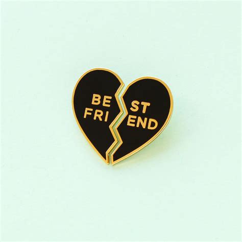 Best Friends Heart Black Enamel Pin Badge By Old English Company