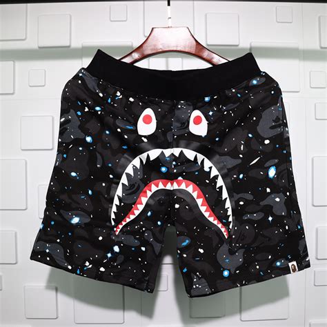 Bape Color Camo Shark Beach Shorts Black Replica Hypeunique