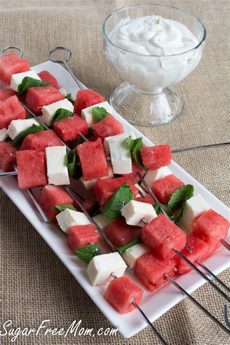 Watermelon Kabobs With Keto Sweet Cream Dip