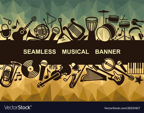 Banner With Musical Instruments Royalty Free Vector Image