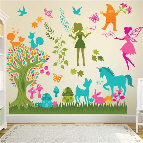 Fairytale Forest Wall Sticker Scene Fairy Wall Decal Girls Room Nursery