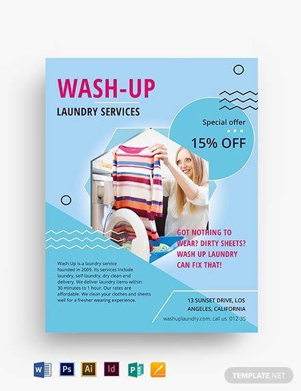 laundry service flyer template word psd indesign
