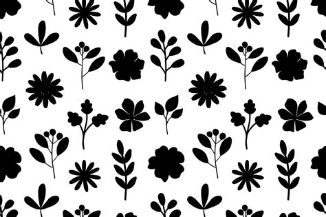 Flowers Silhouettes Pattern Plants Silhouettes Pattern Svg By