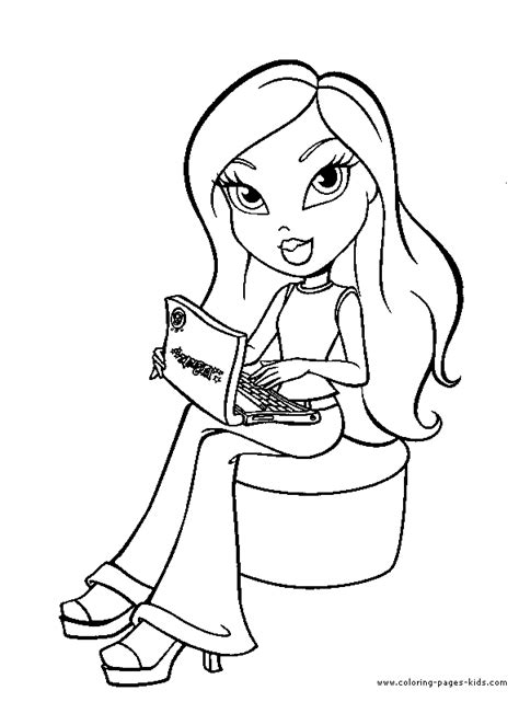 Bratz Color Page Coloring Pages For Kids Cartoon Characters