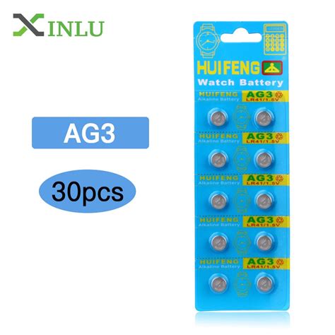 30pcslot Ag3 Lr41 Sr41 392 196 Button Cell Coin Battery For Watch
