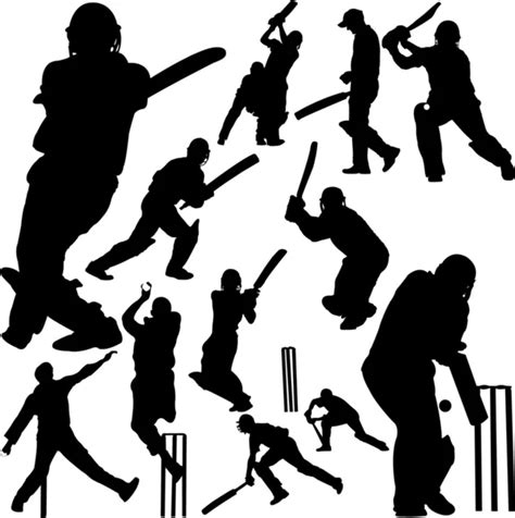 Cricket Players Silhouettes — Stock Vector © Nebojsa78 2150298