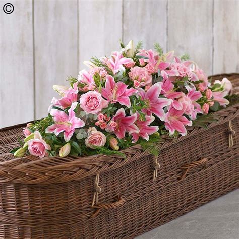 Lily And Rose Casket Spray Pink Buy Online Or Call 01202 717 700