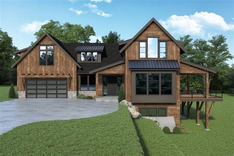 Rustic Walkout Basement Craftsman Style House Plan 9798 9798