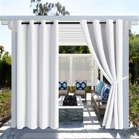 hiasan white waterproof outdoor curtains for patio indoor outdoor privacy thermal insulated