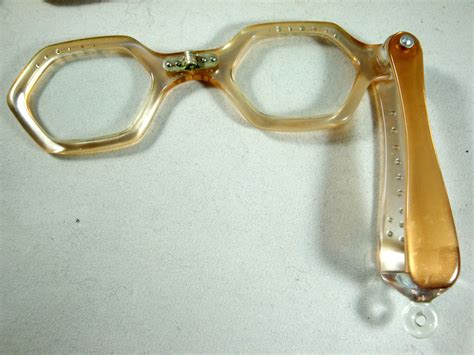 Lorgnette Folding Reading Glasses 1950 S Gold Magnifying Etsy